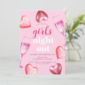 Schattige Elegant Roze Verjaardags Meisjes Night O Kaart (Staand voorkant)