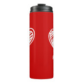 Schattige Elegant Script Naam Modern Hearts Love R Thermosbeker (Voorkant)