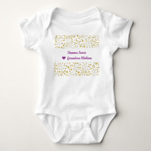 Schattige Elegant Trendy Gouden Sterren Naam Liefd Romper
