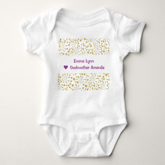 Schattige Elegant Trendy Gouden Sterren Naam Liefd Romper (Voorkant)