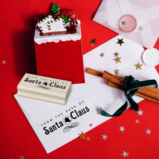 Schattige elegant vanaf het bureau van de kerstman rubberstempel