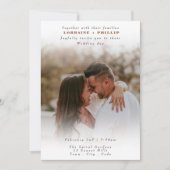 Schattige Elegant verloop Foto Overlay Trouwen Kaart (Voorkant)