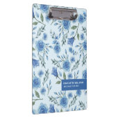 Schattige Elegant Waterverf Blauw Bloempatroon Klembord (Rechts)