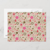schattige elegante bloemen hechten patroon briefkaart (Voorkant / Achterkant)