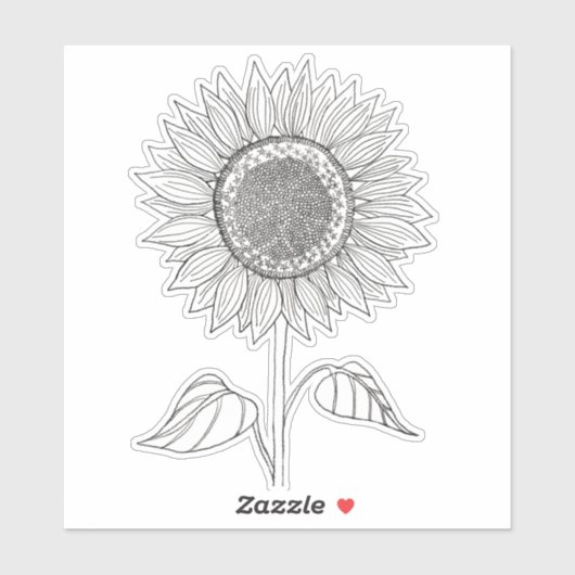 Schattige Elegante Boho Zwarte en Witte Potlood Zo Sticker (Vel)