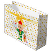 Schattige Elegante Kerst Large Cadeautasje (Voorkant Gekanteld)