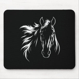 Schattige & Elegante Paard Silhouet Kunst Voor Paa Muismat