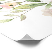 Schattige Elegante Roze Bloemige Baby Meisje Showe Poster (Hoek)