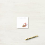 Schattige Elegante Roze Paarse Zeehond Zeemeermin Post-it® Notes (Op bureau)