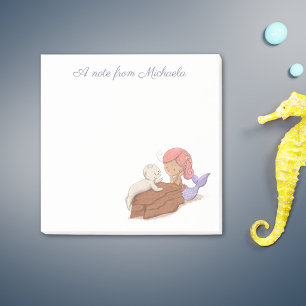 Schattige Elegante Roze Paarse Zeehond Zeemeermin Post-it® Notes