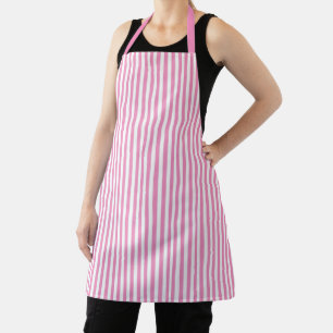 Schattige Elegante Roze Roze en Witte Gestreepte Schort