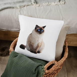 Schattige Elegante Siamese Kat Gepersonaliseerde D Kussen