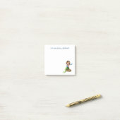 Schattige elegante zeemeermin leest post-it® notes (Op bureau)