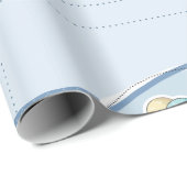 Schattige Elephant Baby Boy aangekondigd Cadeaupapier (Rol Hoek)