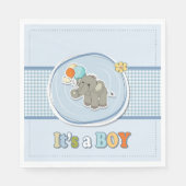 Schattige Elephant Baby Boy aangekondigd Servet (Voorkant)