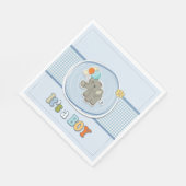 Schattige Elephant Baby Boy aangekondigd Servet (Hoek)