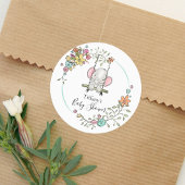 Schattige Elephant Baby shower Party Decor met Blo Ronde Sticker