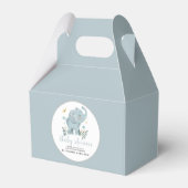 Schattige Elephant Blue Baby Boy Shower Bedankdoosjes (Achterkant)