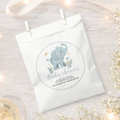 Schattige Elephant Blue Baby Boy Shower Bedankzakje (Geknipt)