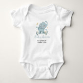 Schattige Elephant Blue Baby Boy Shower Romper (Voorkant)