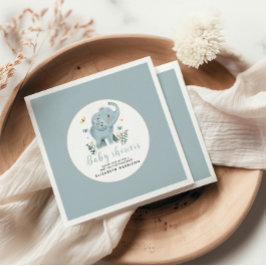 Schattige Elephant Blue Baby Boy Shower Servet