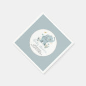 Schattige Elephant Blue Baby Boy Shower Servet (Hoek)