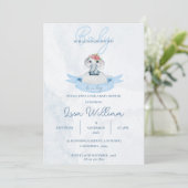 Schattige Elephant Blue is een Boy Baby shower Kaart (Staand voorkant)