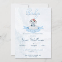 Schattige Elephant Blue is een Boy Baby shower