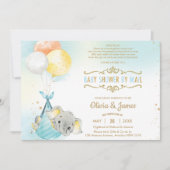 Schattige Elephant Boy Virtual Baby shower per pos Kaart (Voorkant)