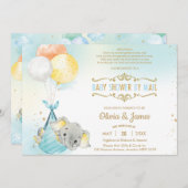 Schattige Elephant Boy Virtual Baby shower per pos Kaart (Voorkant / Achterkant)