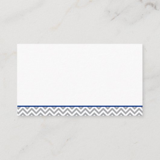 Schattige Elephant Chevron Navy Diaper Raffle Tick Informatiekaartje (Achterkant)