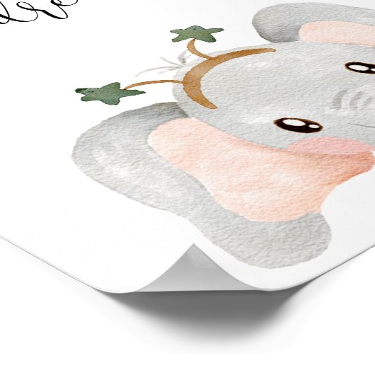 Schattige Elephant Dream Nursery Poster (Hoek)