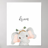 Schattige Elephant Dream Nursery Poster (Voorkant)