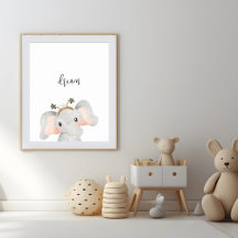 Schattige Elephant Dream Nursery Poster