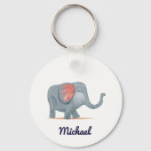 Schattige Elephant-gepersonaliseerde aangepaste aa Sleutelhanger (Voorkant)