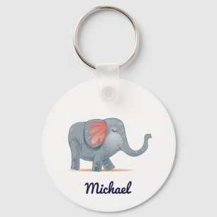 Schattige Elephant-gepersonaliseerde aangepaste aa Sleutelhanger