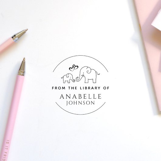 Schattige Elephant Heart Custom uit de bibliotheek Rubberstempel