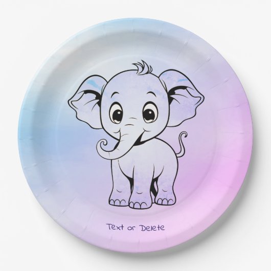 Schattige Elephant Paper Bord (Voorkant)