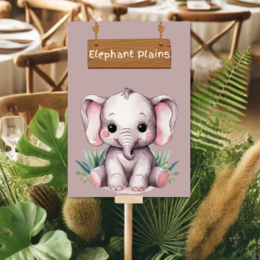Schattige Elephant Plains Oerwoud Safari Tafelbord Kaart