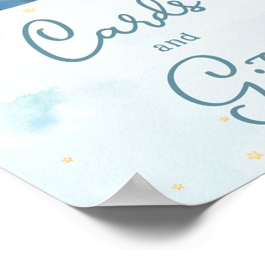 Schattige Elephant Plane Adventure Blue Kaarten en Poster (Hoek)