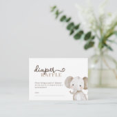 Schattige Elephant Safari Luier Raffle Baby shower Informatiekaartje (Staand voorkant)