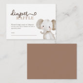 Schattige Elephant Safari Luier Raffle Baby shower Informatiekaartje (Voorkant / Achterkant)