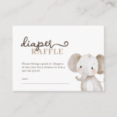 Schattige Elephant Safari Luier Raffle Baby shower Informatiekaartje (Voorkant)