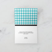 Schattige Elephant Turquoise Houndstooth-kaarten Bedankkaart (Binnen)