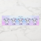 Schattige Elephant Water Bottle Label Waterfles Etiket (Enkel label)