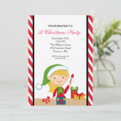 Schattige Elf die in Workshop werkt nodigt uit Kaart (Staand voorkant)