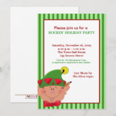 SCHATTIGE ELF Elves Holiday kerstrood/groen Kaart (Voorkant / Achterkant)