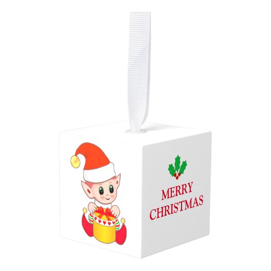 Schattige Elf & Engel Kerstmis Decoratie (Voorkant hoekig)