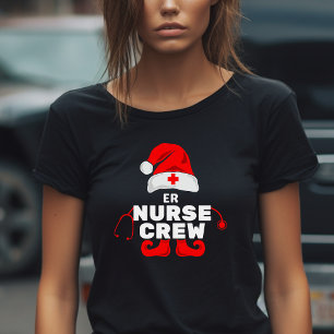 Schattige Elf ER Verpleegster Kerstmis Crew T-shirt