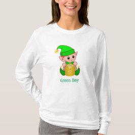 Schattige Elf & Green Day Tekst T-shirt